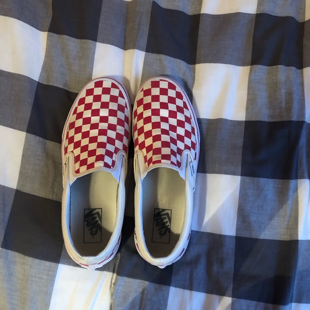 Red Checkered Slip on Vans